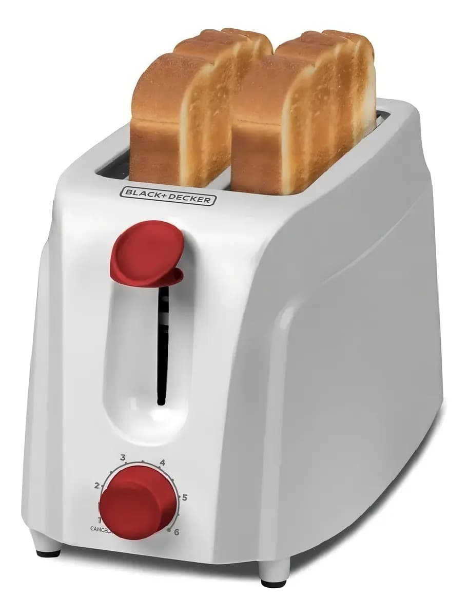 Tostadora Black And Decker Tr200 2 Rebanadas Blanca