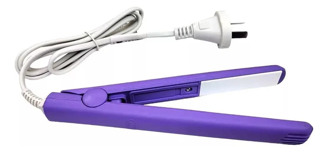 Mini Planchita Pelo Flequillo Alisador Viaje Estuche Switch WIMPORT Color Violeta