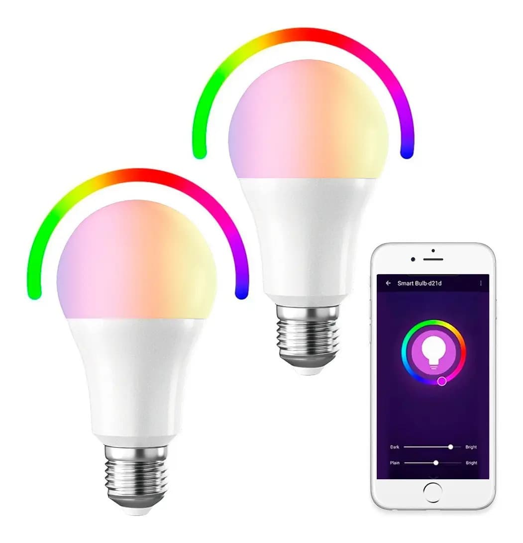 Set X2 Lampara Gadnic Luz Led Smart Inteligente Rgb Audio Rítmica