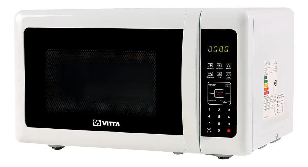 Microondas Vitta 23L 1000W Blanco Panel Digital 6 Modos Cocción