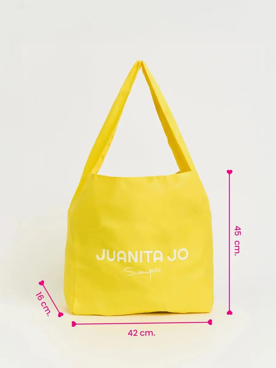 Cartera Shopping Bag Bolso Juanita Jo Juana Grande Mujer Color Amarillo Diseño De La Tela Lisa