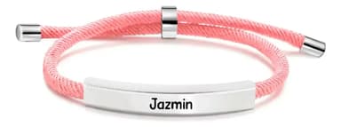Pulsera Hombre Mujer Acero Quirúrgico Grabado Personalizado Color Rosa Diámetro 0 Cm