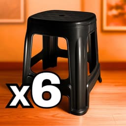 Banqueta Sufin Reforzada XL X6 Plástico Color negro brilloso