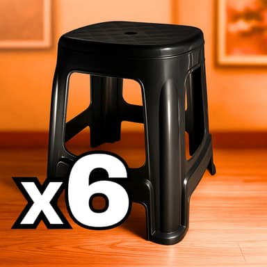 Banqueta Sufin Reforzada XL X6 Plástico Color negro brilloso