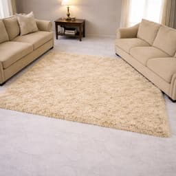 Alfombra Nórdica Living Pelo Largo 140x200 Antideslizante 1.4 M 2 M Beige