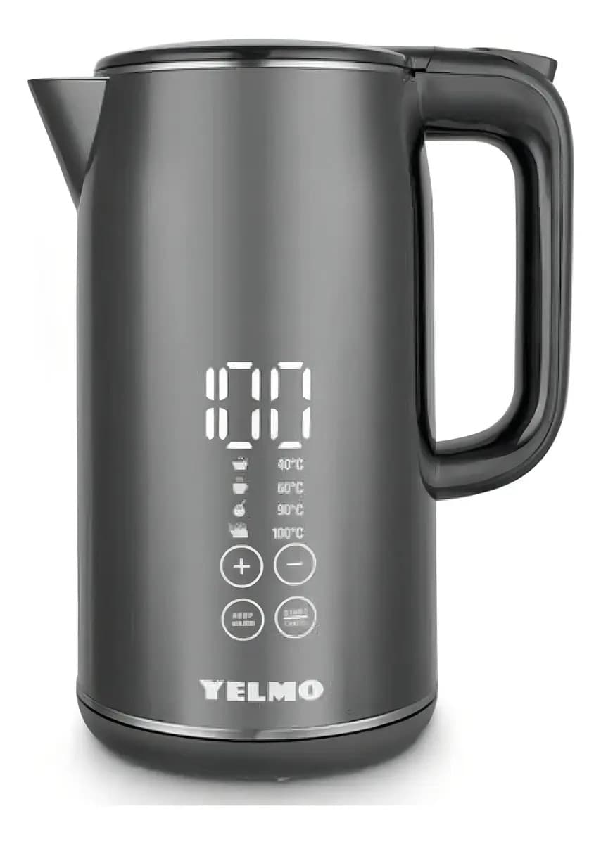 Pava Eléctrica Yelmo Pe-3912 1.7lt 2200w Pantalla Digital Color Negro