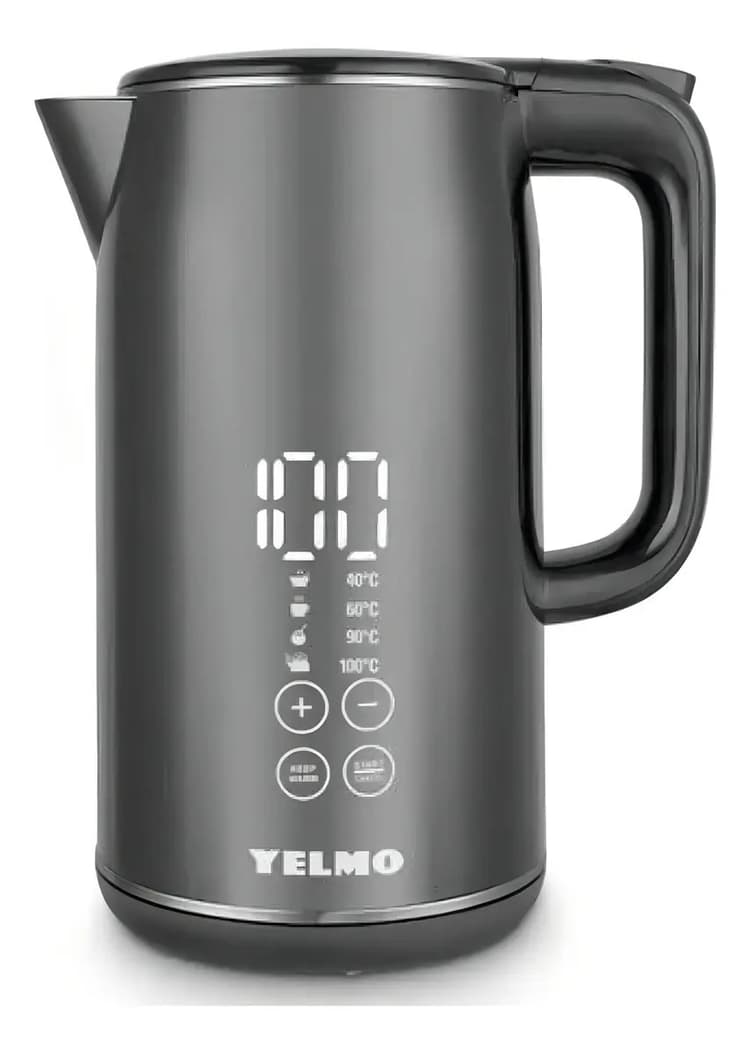 Pava Eléctrica Yelmo Pe-3912 1.7lt 2200w Pantalla Digital Color Negro