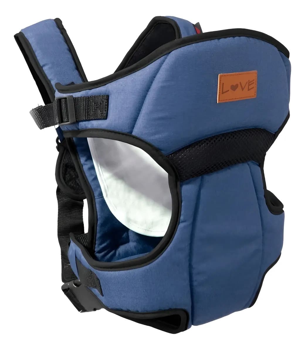 Mochila Porta Bebe Love 4004 Reforzada 2 En 1 Color Azul Jean
