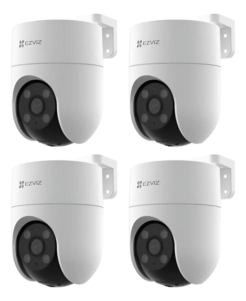 Pack x4 Cámara de seguridad Ezviz H8c con resolución 2mp y visión nocturna incluida