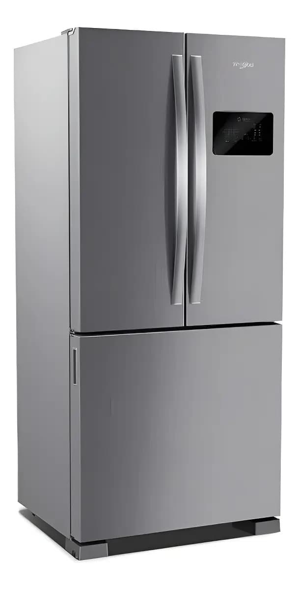 Heladera No Frost Whirlpool French Door 554L Acero Inoxidable Freezer Inferior