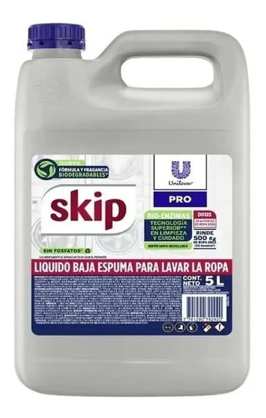 Jabón Líquido Skip Profesional Baja Espuma 5 Litros
