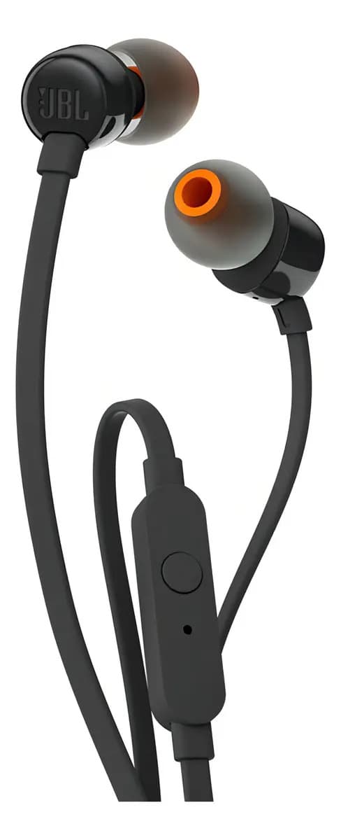 Auriculares In-ear Jbl Tune 110 Con Cable Aux Color Negro Luz Blanco