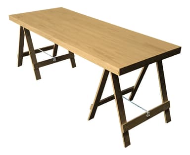 Mesa Tablon Caballetes 140x70 Maciza Moderna Madera Color Roble