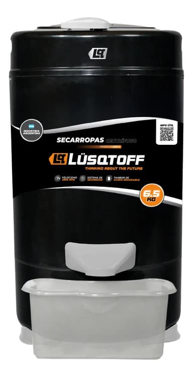 Secarropas Centrífugo Lusqtoff 6.5kgs 2800rpms 300 W Negro