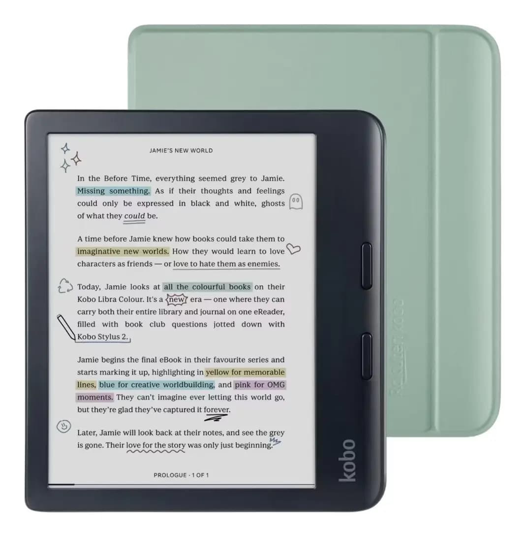E-reader Kobo Libra Colour Verde 32gb Con Funda Verde