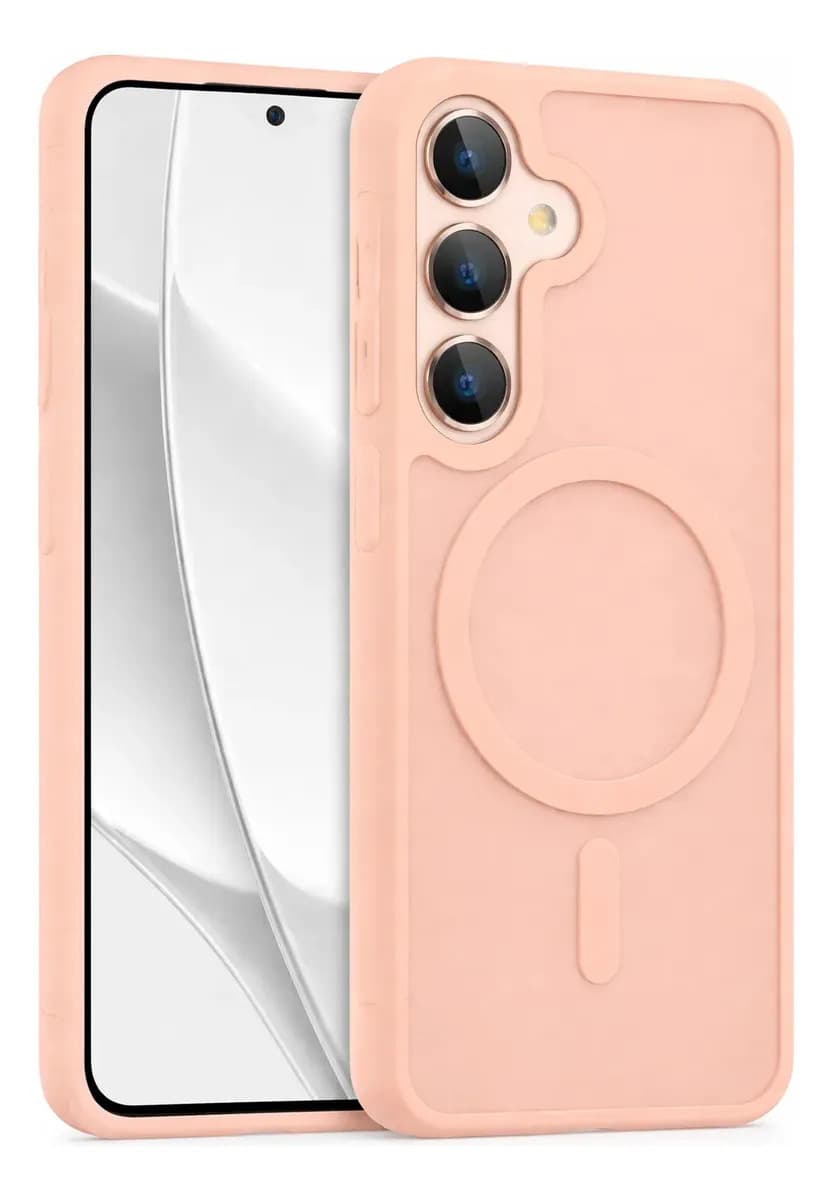 Funda Silicona Magnetica Norcel Para Samsung Galaxy S25 Fe Color Rosa Resistente Suave Al Tacto Compatible Con Magsafe B