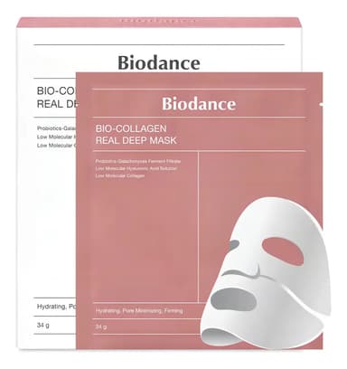 Mascarilla facial Biodance Bio Collagen Real Deep Hydrogel, kit con 4 unidades