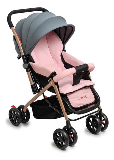 Cochecito Cuna 172 Manija Rebatible Love Color Rosa 05
