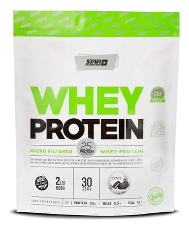 Star Nutrition Whey Protein 2 Lb (908g) Sabor Cookies And Cream Doypack