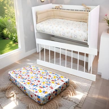 Cuna Colecho Con Baranda Desmontable Y Colchon Regulable Color Blanco