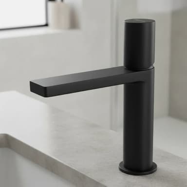 Griferia Piazza Lounge Lavatorio Mesada Baño Negro Mate