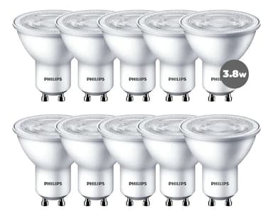 Pack X10 Dicroicas Led Philips Gu10 5w = 50w Calidas Frias Luz Fría (6500k)
