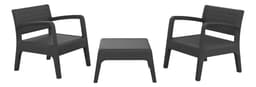 Juego De Living Berner Set Miami Grafito Exterior 3 Cuerpos