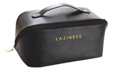 Neceser De Cuero Ecologico Para Maquillaje Cosméticos Y Accesorios De Viaje Organizador Portacosmeticos Con Cierre Resistente Interior Forrado Ideal Para Mujer Color Negro Levys Bazar