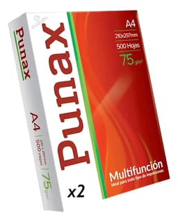 Pack x 2 Resma A4 75gr Punax 500 Hojas Color Blanco