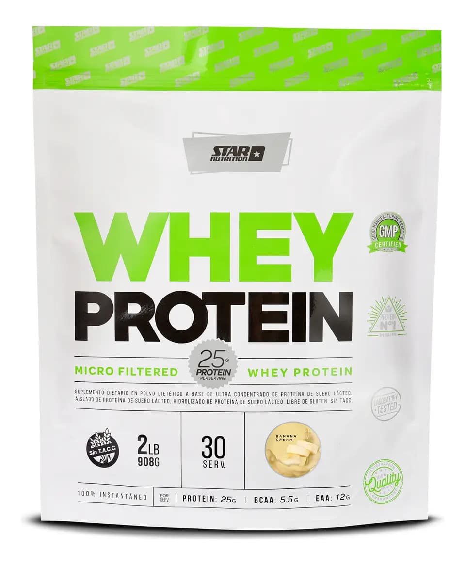 Star Nutrition Whey Protein Sabor Banana Cream Doypack 908g