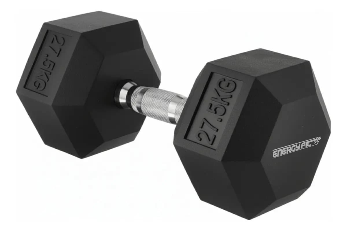 Mancuernas Hexagonales Engomadas Fundicion 27.5 Kgs X Unidad Negro