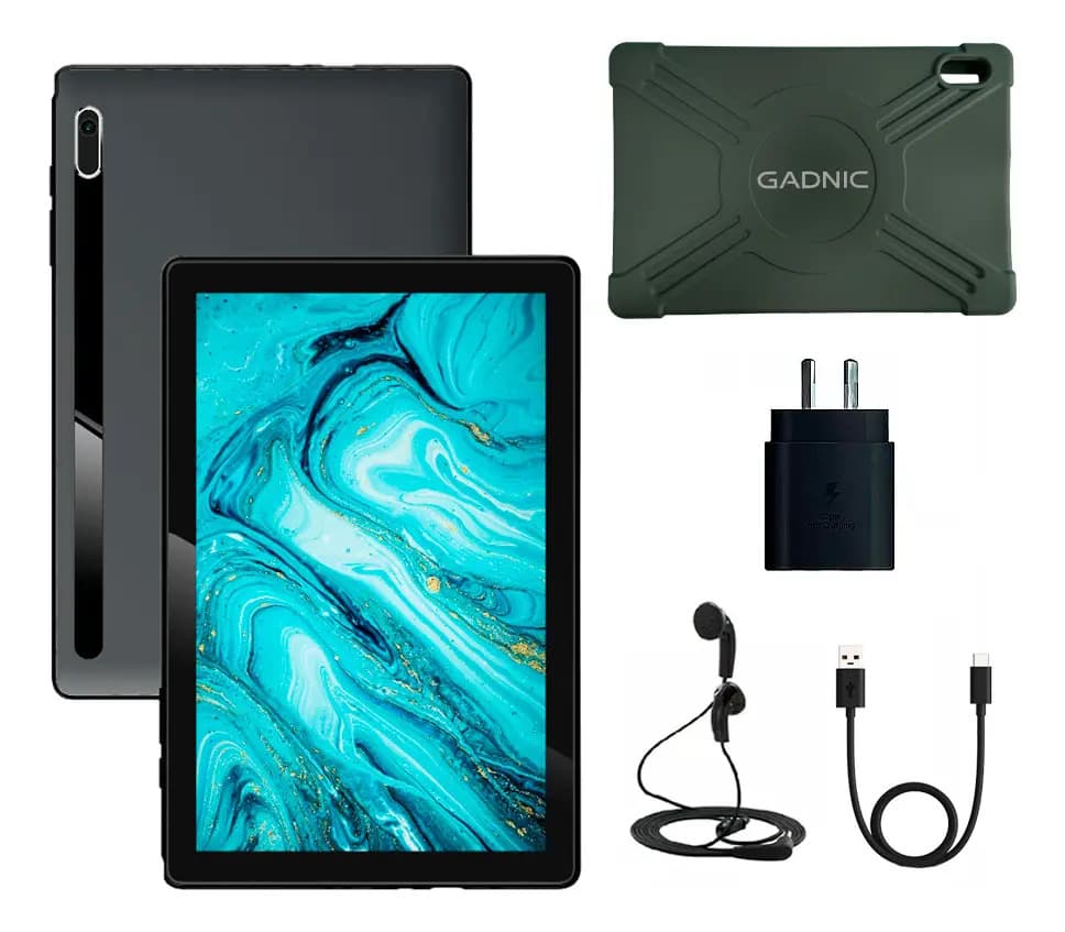 Tablet Gadnic 4GB RAM 64GB Add 10 Pulgadas Expandible MicroSD Cámaras 5MP 2MP