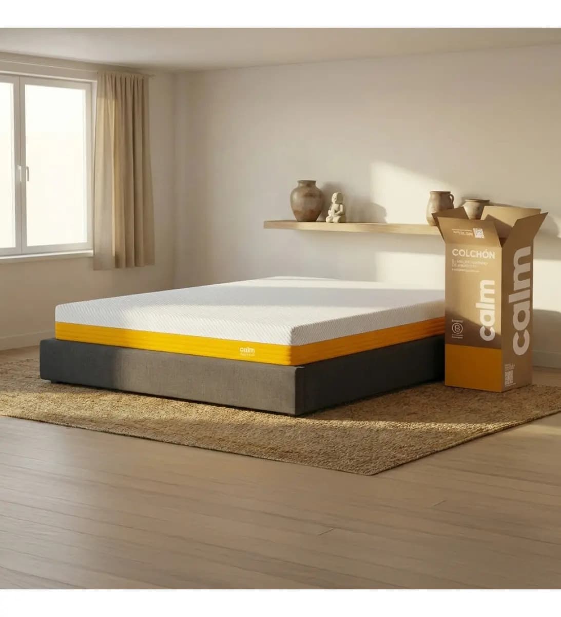 Colchón Calm 2 Plazas 140x190 En Caja 2 Capas de Espuma