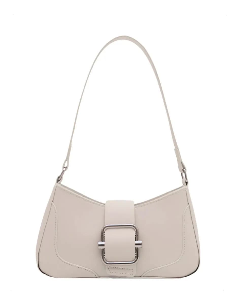 Cartera Mini Bag Baguette Mujer Elisabeth&co Eco Cuero Pu Crema Bandolera Hombro Coquette Casual Chic Liviana Compacta Minimalista