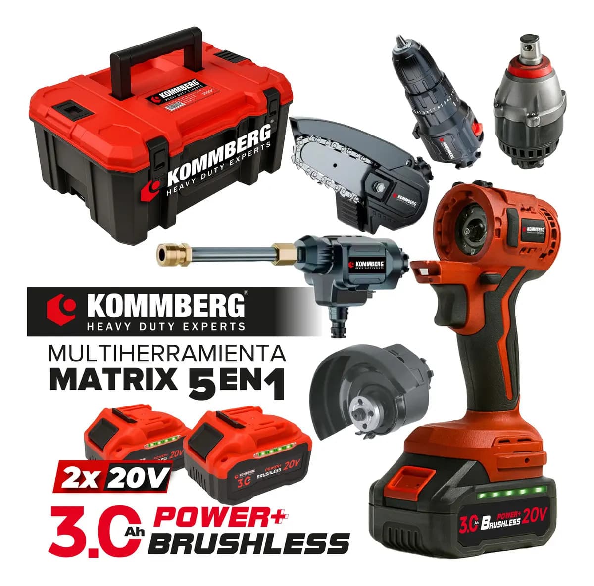Multiherramienta Inalambrico Matrix 5 En 1 intercambiable Taladro Amoladora Hidro llave de impacto