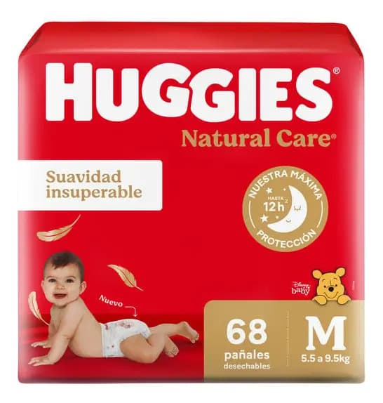 Pañales Huggies Natural Care Talle M x68 Un