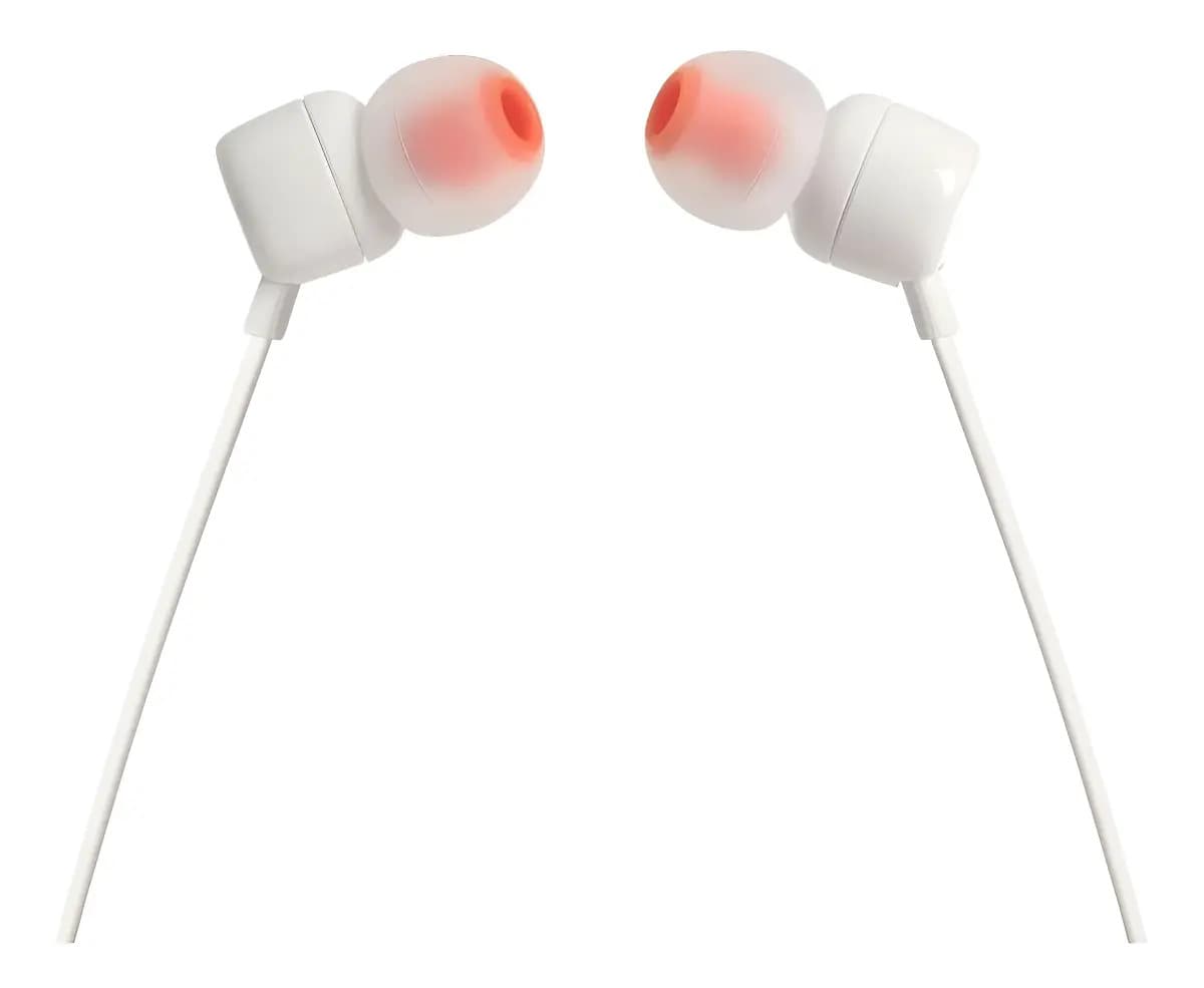 Auriculares in-ear JBL Tune 110 JBLT110, color blanco.