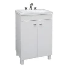 Vanitory Alba De Pie Semi Brillante 3 Agujeros Blanco Amube Mueble Blanco Tres Agujeros