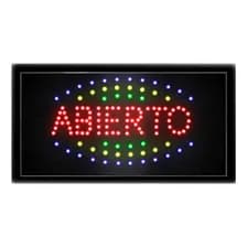 Cartel Led Luminoso Abierto Spica Cart-500 Multicolor Cadena Negro