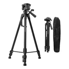 Trípode Cámara Gadnic T-3 Aluminio 140mt Cabezal 90 Bloqueo Flip Gancho Contrapeso + Bolso Negro