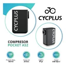 Mini Compresor Portátil Cycplus As2 100psi Usb-c Negro Bici Y Auto 50 60hz Monofásica