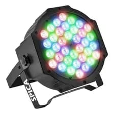 Luz Proton Par 36 Luces Dj Audioritmica Luz Led Rgb Spica Prot-60 Dmx Iluminacion Color Negro