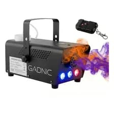 Máquina De Humo Gadnic 500w Control Remoto Inalámbrico Luces Rgb Negro