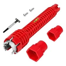 Llave Tuerca Lavatorio Plomeria 8 En 1 Baño Cocina S1022 Rojo