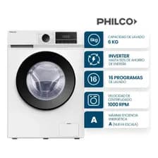 Lavarropas Philco 6 Kg Carga Frontal Inverter Blanco