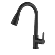 Griferia Para Cocina Novohome Canilla Monocomando Pico Extensible Color Negro Mate