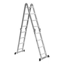 Escalera De Aluminio Multifunción Groen 4x4 Plateada Plateado
