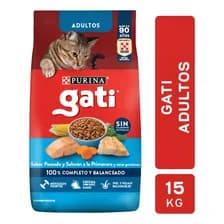 Alimento Gati Adultos Pescado Y Salmon 15 Kg Purina