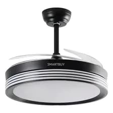 Ventilador De Techo Retráctil Smartbuy 100w Luz Control C 1.2 M 50 Hz Negro Transparentes Plástico 4