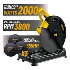 Cortadora Sensitiva Metal 355mm 2000w Konan Kss/14 3800rpm Amarillo